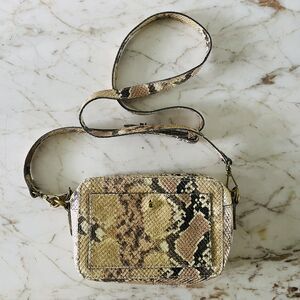 MADEWELL The Transport Camera Bag: Blush Multi Snake Embossed Leather Edition